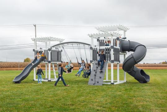 vinyl playset gray white