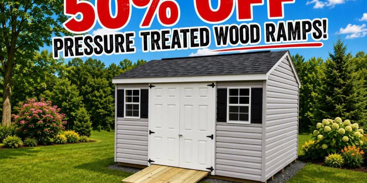 Order a new shed and get 50% OFF a pressure treated wood ramp! Discount does not apply to prior purchases.