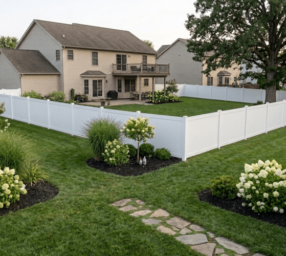 Cambridge Privacy Fence installed in a backyard