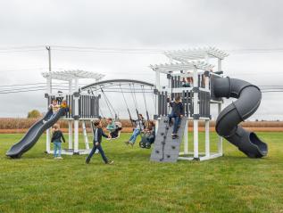 vinyl playset gray white