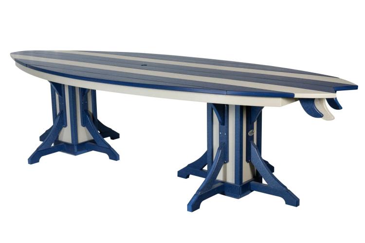 SurfAira outdoor poly table blue and white