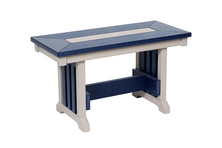 Seabreak mission outdoor poly bench blue and white