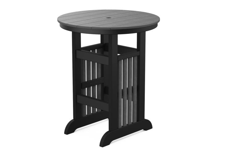 35" Farmhouse Round Mission Bar Table