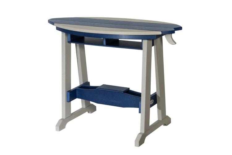 SurfAira outdoor poly table blue and white