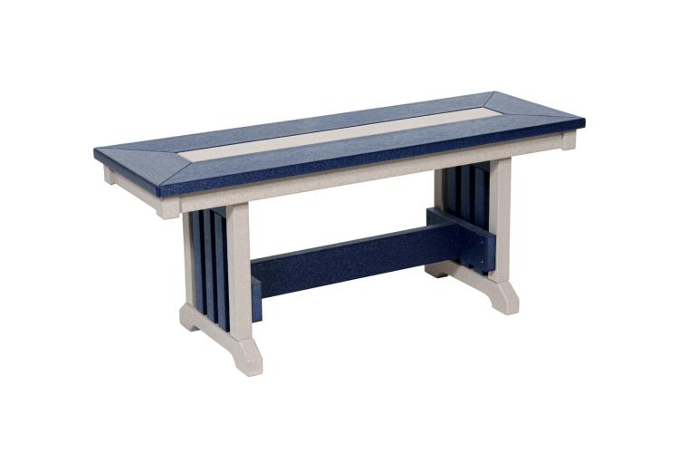 Seabreak mission outdoor poly bench blue and white