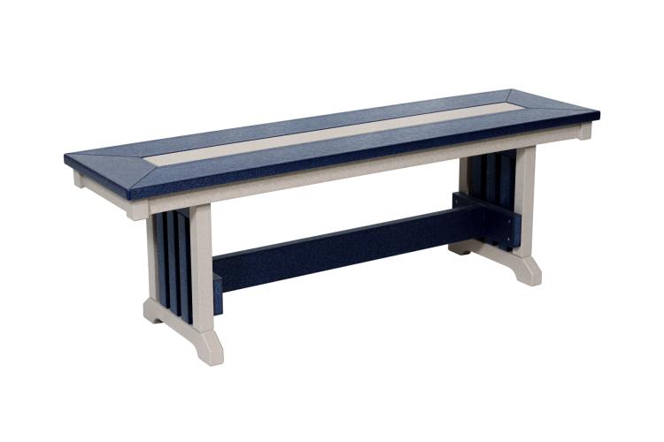 Seabreak mission outdoor poly bench blue and white