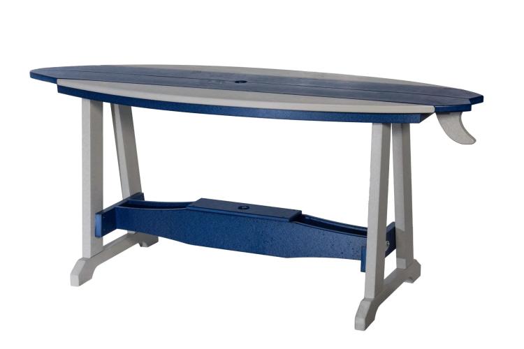 SurfAira outdoor poly table blue and white