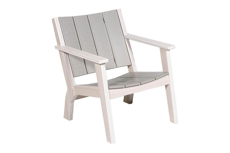 Island Arm Chair White & Gray Poly