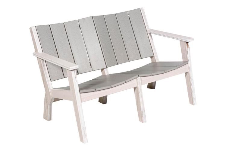 Island Love Seat Gray & White Poly
