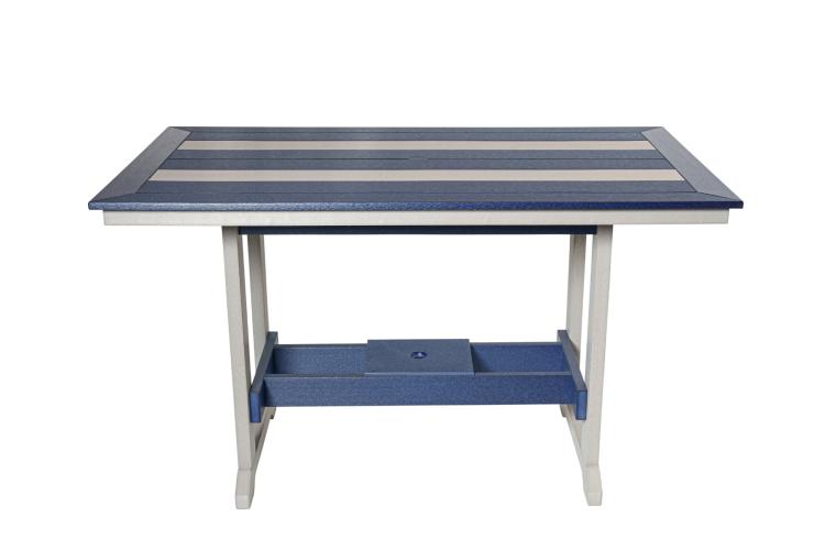 Seabreak 48" Mission Rail Poly Table Blue and White