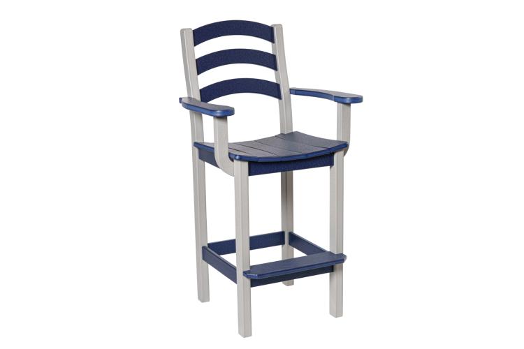 Seabreak Poly Chair with Arms blue and white