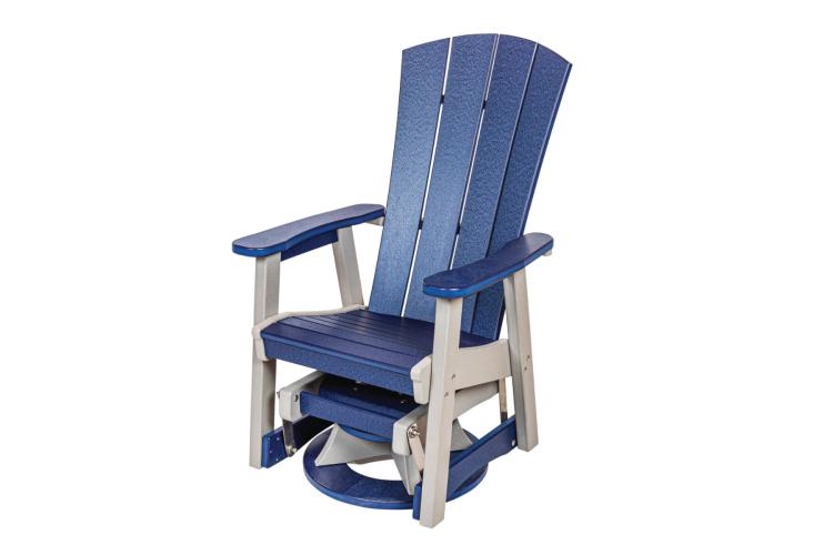 Serenity Single Swivel Glider Blue & White