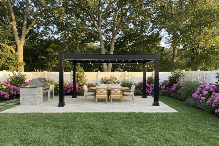 Modern Vinyl Pergola - Black